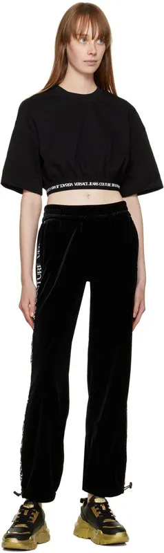 Versace Jeans Couture Black & Gold Speedtrack Sneakers (E73VA3SC2EZP134)