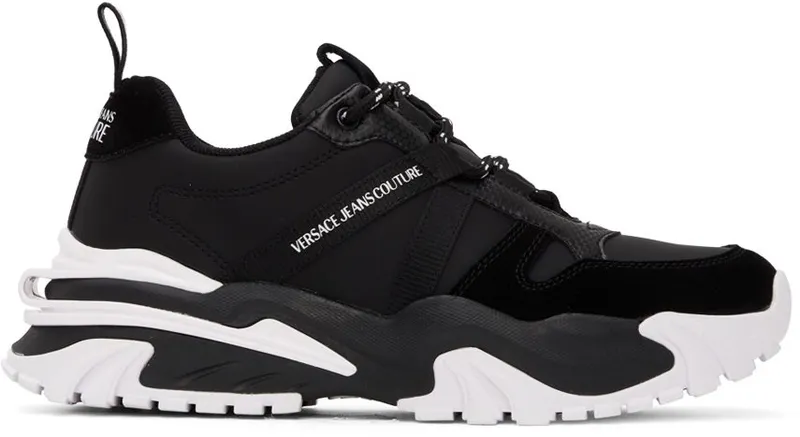 Versace Jeans Couture Black & White New Trail Trek Sneakers (E73YA3SI2EZS478)