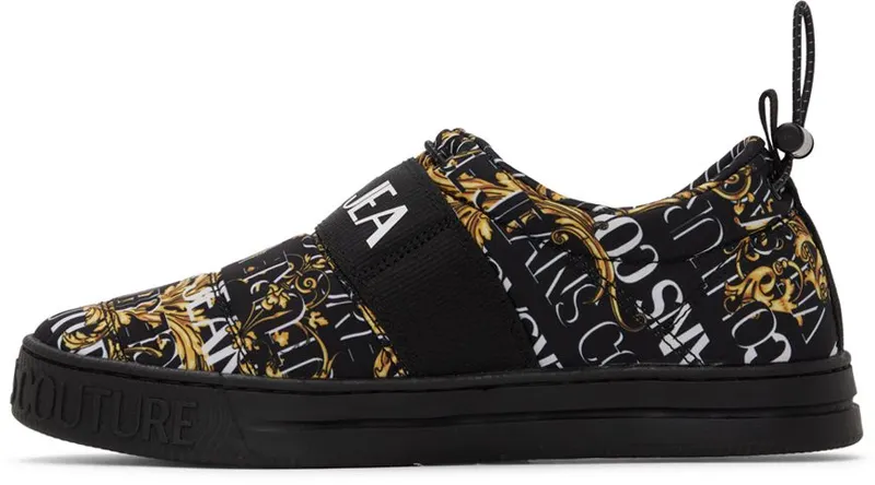 Versace Jeans Couture Black Court 88 Sneakers (E73YA3SK7EZS486)