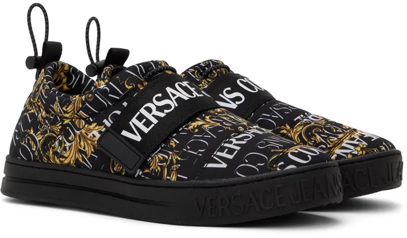 Versace Jeans Couture Black Court 88 Sneakers (E73YA3SK7EZS486)