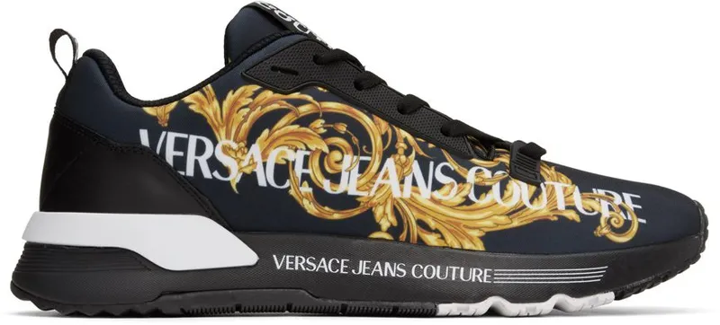 Versace Jeans Couture Black Dynamic Logo Sneakers (E73YA3SAAEZS457)