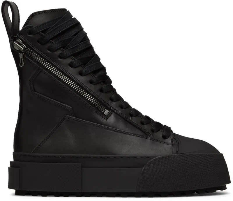 Julius Black Leather Sneakers (797FWM2-L)