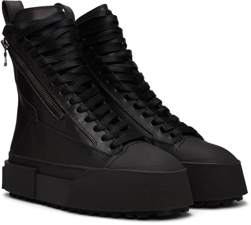 Julius Black Leather Sneakers (797FWM2-L)