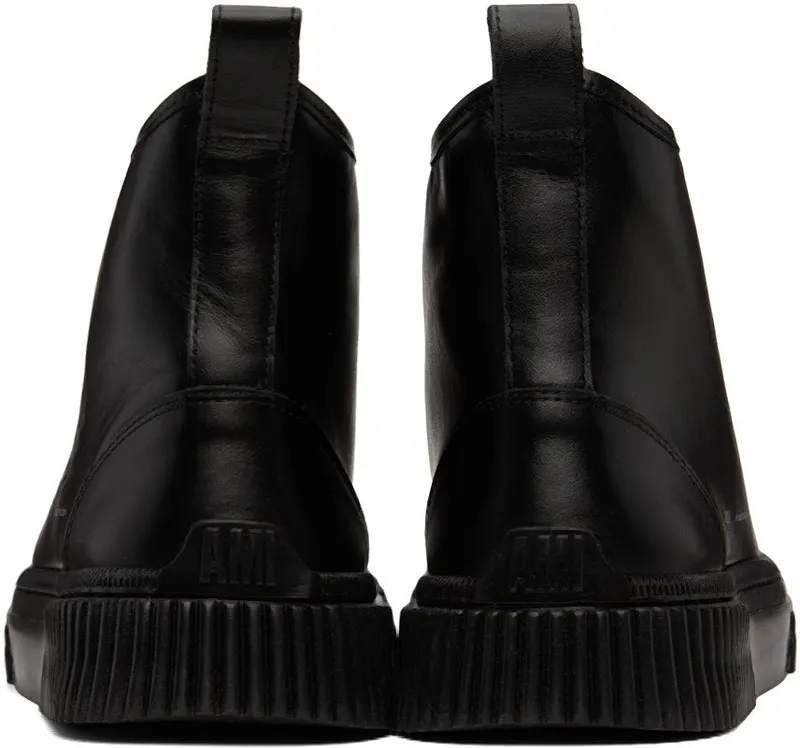 AMI Alexandre Mattiussi Black Logo High Sneakers (USN425.853)