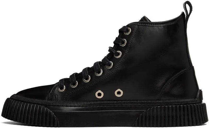 AMI Alexandre Mattiussi Black Logo High Sneakers (USN425.853)