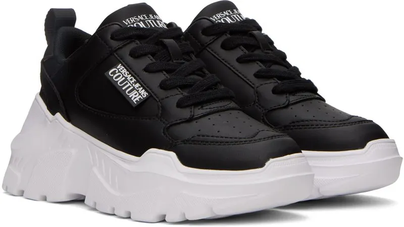 Versace Jeans Couture Black Speedtrack Sneakers (E73VA3SC2EZP006)