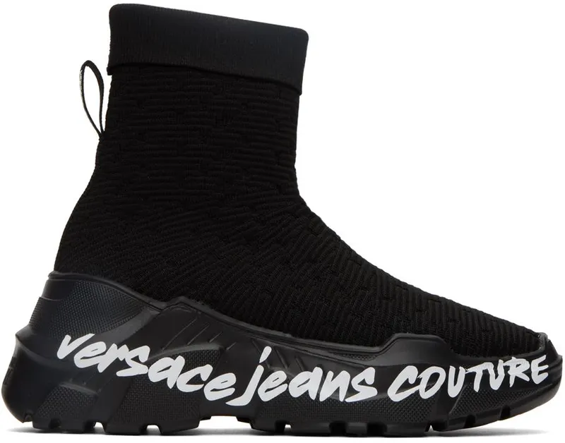 Versace Jeans Couture Black Speedtrack Sneakers (E73VA3SCAEZS016)