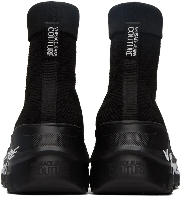 Versace Jeans Couture Black Speedtrack Sneakers (E73VA3SCAEZS016)