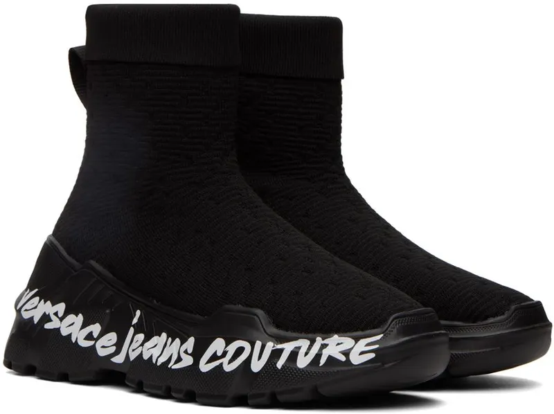 Versace Jeans Couture Black Speedtrack Sneakers (E73VA3SCAEZS016)