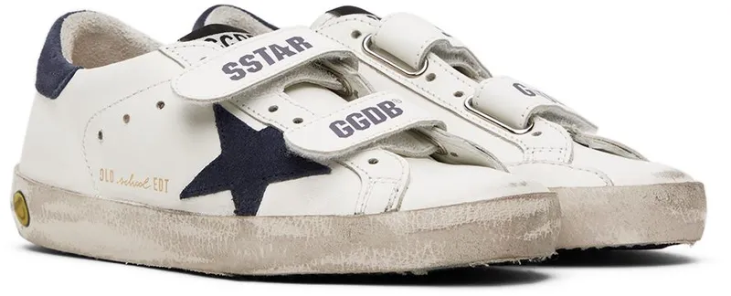 Golden Goose Kids White & Blue Old School Sneakers (GYF00111.F000418.10304)