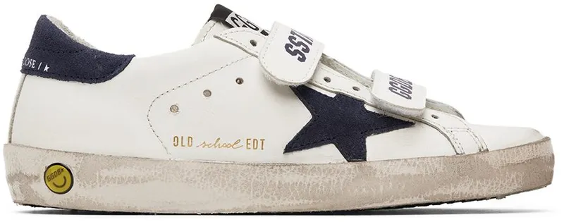 Golden Goose Kids White & Blue Old School Sneakers (GYF00111.F000418.10304)
