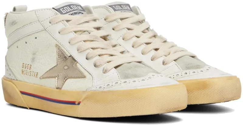 Golden Goose Off-White Mid Star Sneakers (GWF00122.F003221.15375)