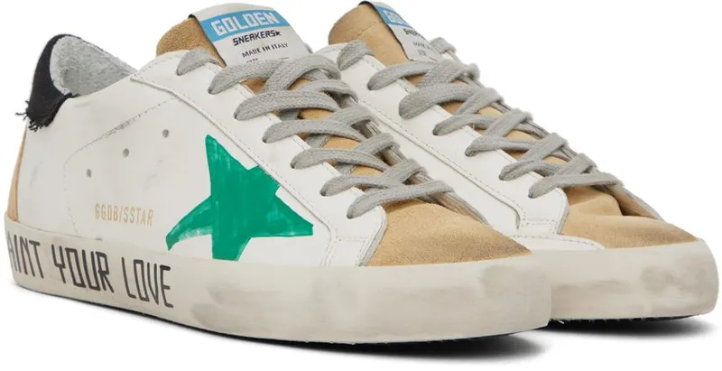 Golden Goose White & Beige Super-Star Sneakers (GMF00287.F002733.10951)