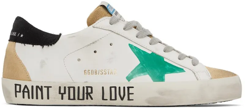 Golden Goose White & Beige Super-Star Sneakers (GMF00287.F002733.10951)