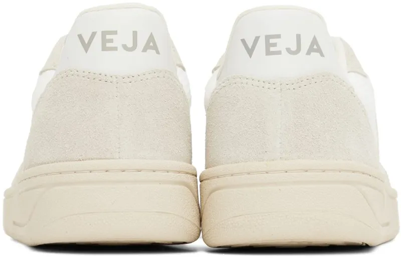 VEJA White & Beige V-10 B-Mesh Sneakers (VX0102499)