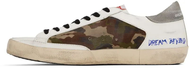 Golden Goose White & Green Super-Star Sneakers (GMF00103.F003204.81775)