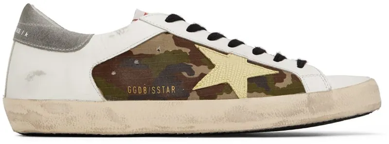 Golden Goose White & Green Super-Star Sneakers (GMF00103.F003204.81775)