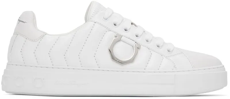Salvatore Ferragamo White Laky Sneakers (753818 020776001)