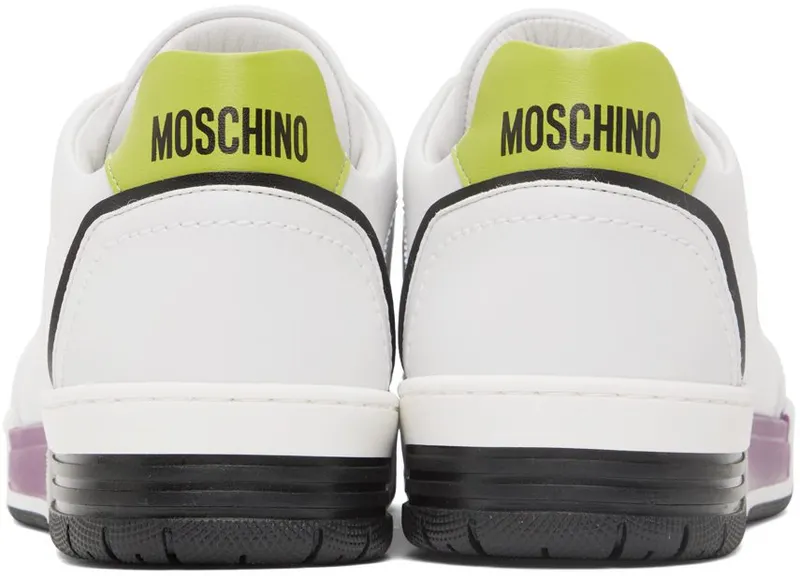 Moschino White Streetball Low-Top Sneakers (MB15614G1F G40)