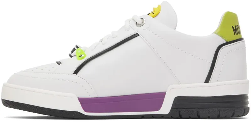 Moschino White Streetball Low-Top Sneakers (MB15614G1F G40)