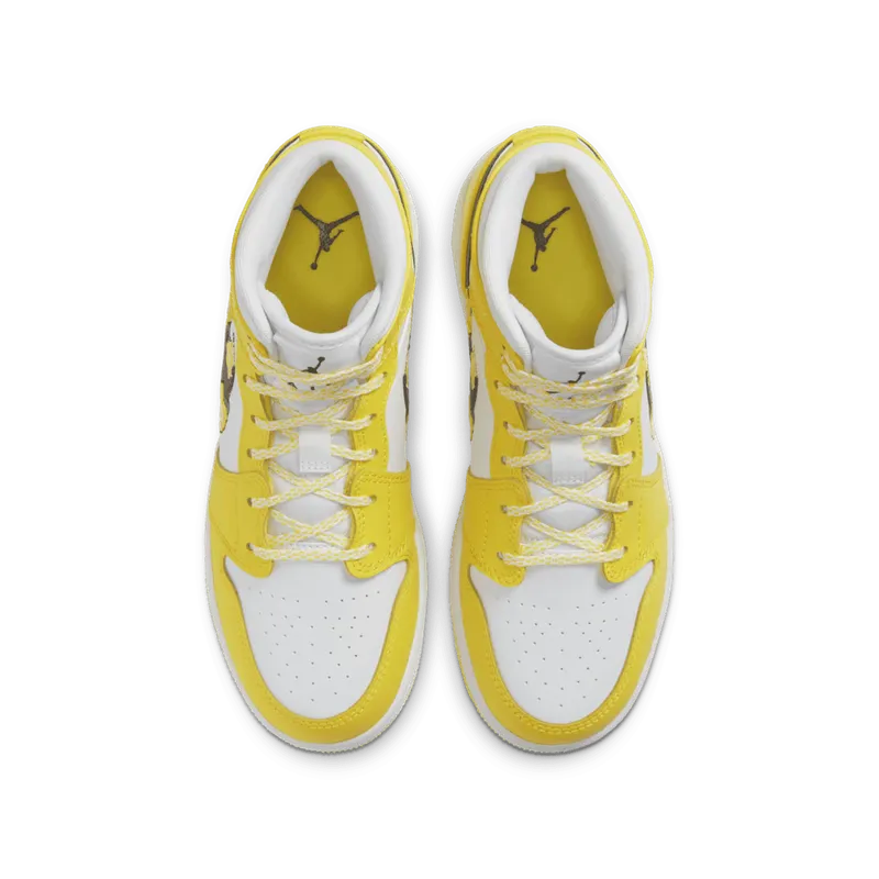Jordan 1 Mid Dynamic Yellow Floral (GS) (AV5174-700)