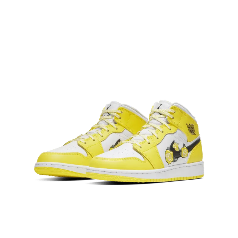 Jordan 1 Mid Dynamic Yellow Floral (GS) (AV5174-700)