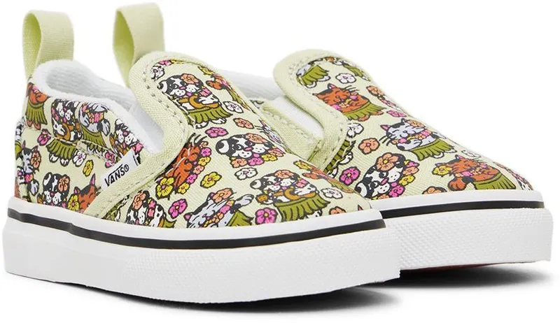 Vans Baby Green Animals Slip-On V Sneakers (VN0A5EFKBDD)