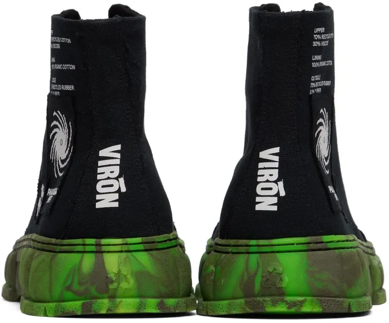 Virón Black & Green 1982 High Sneakers (1982-05-C-99S)
