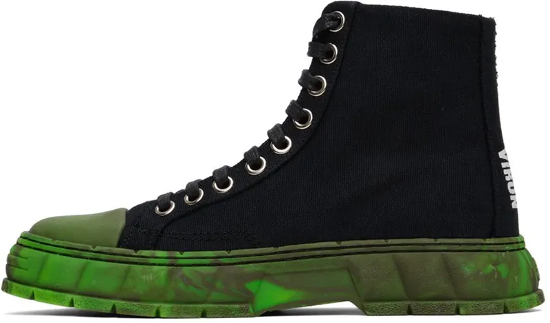 Virón Black & Green 1982 High Sneakers (1982-05-C-99S)