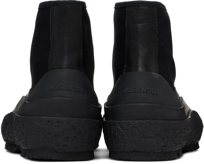Jil Sander Black Canvas High-Top Sneakers (J32WS0020_PR542)