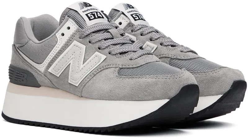 New Balance Gray 574+ Sneakers (WL574ZBA)