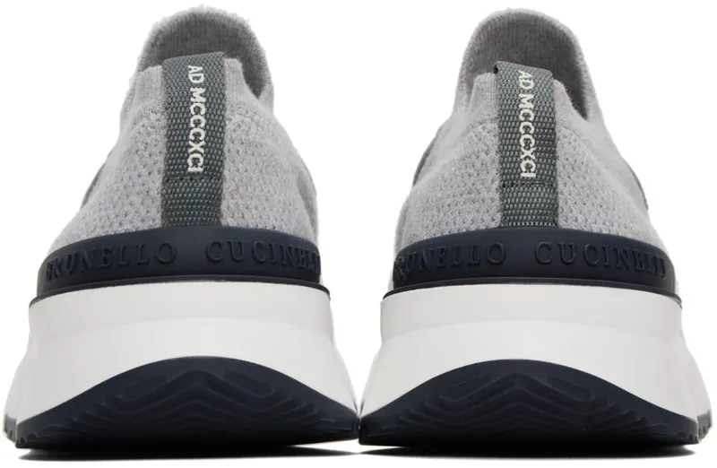 Brunello Cucinelli White Knit Sneakers (MZUPMBO252)
