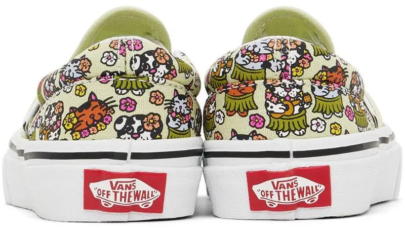 Vans Kids Green Animals Classic Slip-On Little Kids Sneakers (VN0A7Q5GBDD)