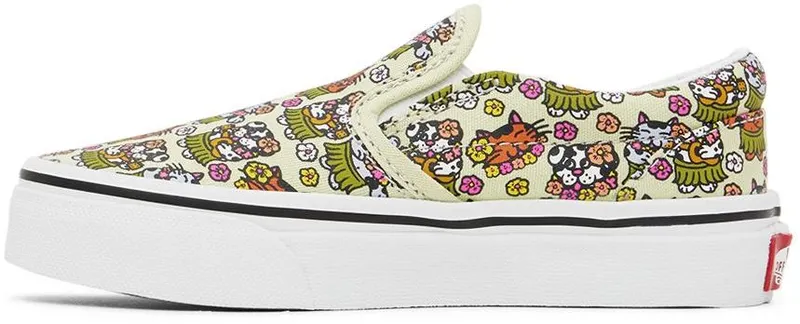 Vans Kids Green Animals Classic Slip-On Little Kids Sneakers (VN0A7Q5GBDD)