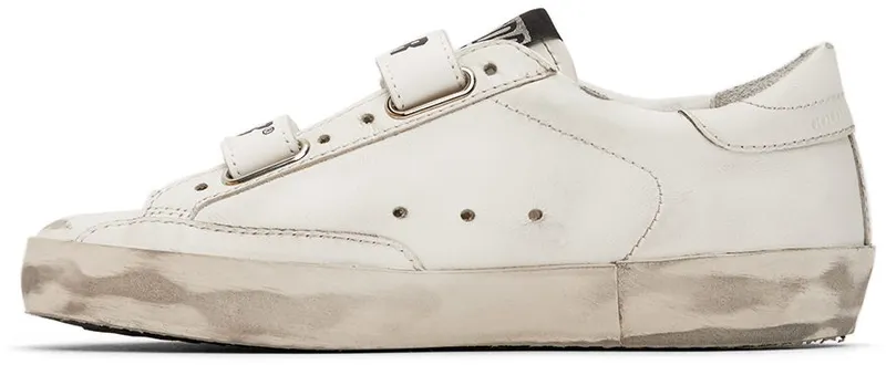 Golden Goose Kids White Old School Velcro Sneakers (GYF00111.F000419.10100)