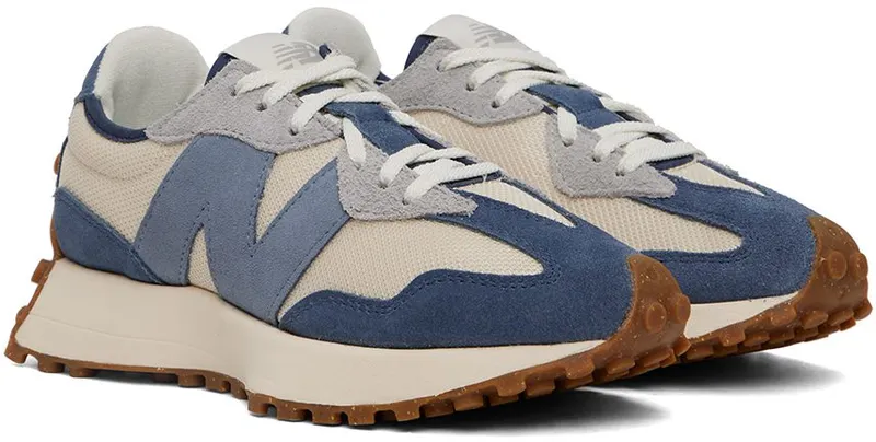 New Balance Off-White & Blue 327 Sneakers (MS327RD)