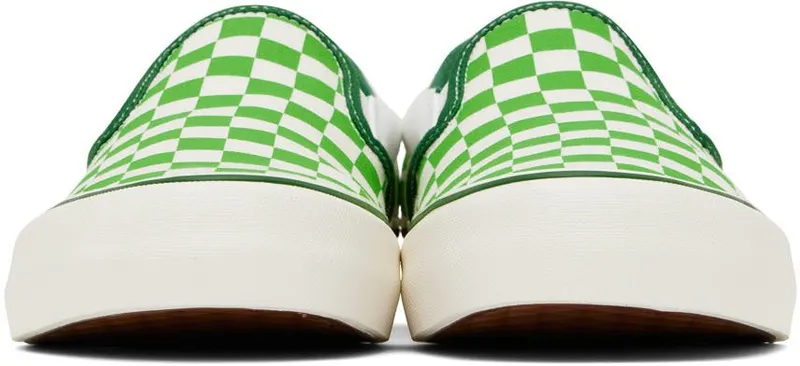 Vans SSENSE Exclusive Collaboration Green & White Classic Slip-On VR3 L Sneakers (VN0005VNGRN)