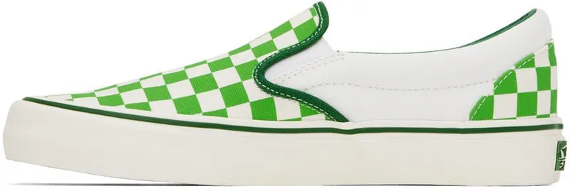 Vans SSENSE Exclusive Collaboration Green & White Classic Slip-On VR3 L Sneakers (VN0005VNGRN)