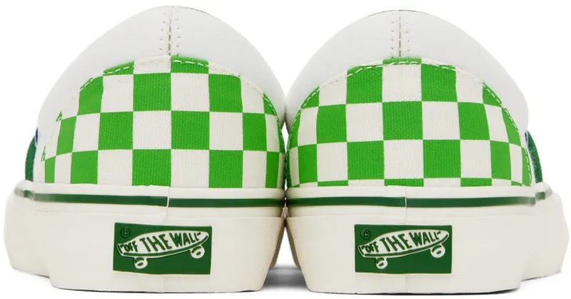 Vans SSENSE Exclusive Collaboration Green & White Classic Slip-On VR3 L Sneakers (VN0005VNGRN)