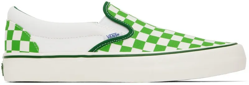 Vans SSENSE Exclusive Collaboration Green & White Classic Slip-On VR3 L Sneakers (VN0005VNGRN)
