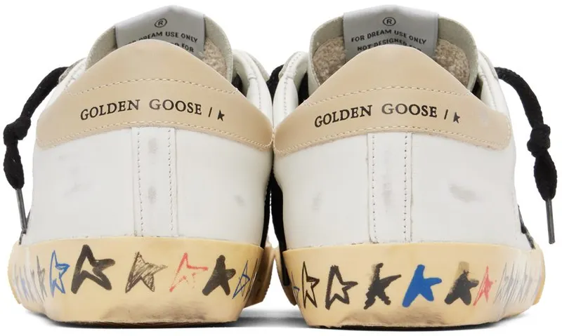 Golden Goose White & Beige Super-Star Penstar Sneakers (GMF00107.F003212.11180)
