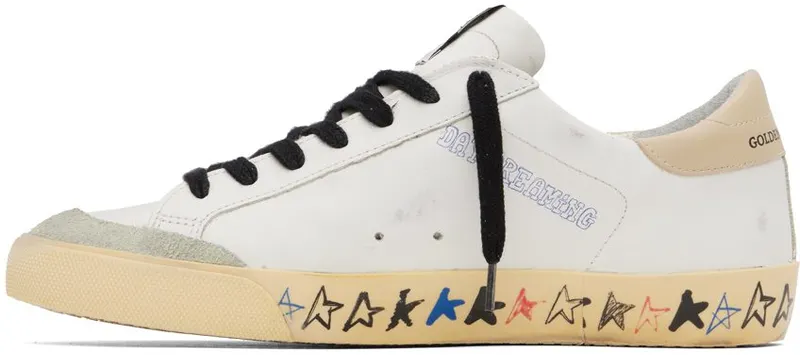 Golden Goose White & Beige Super-Star Penstar Sneakers (GMF00107.F003212.11180)