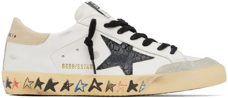Golden Goose White & Beige Super-Star Penstar Sneakers (GMF00107.F003212.11180)
