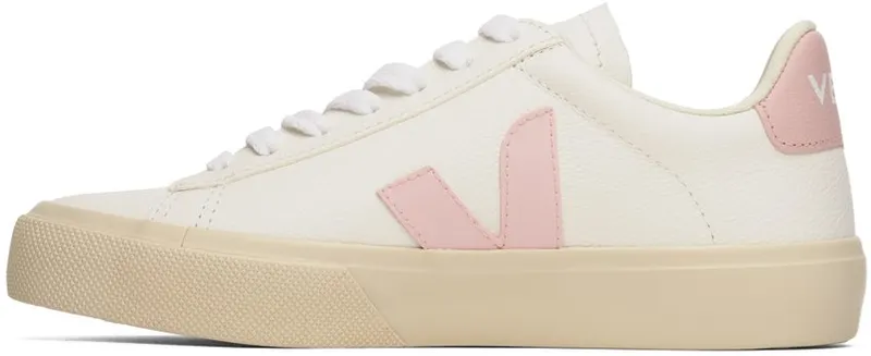 VEJA White & Pink Campo Sneakers (CP0502606)
