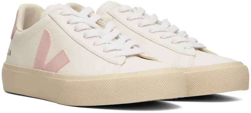 VEJA White & Pink Campo Sneakers (CP0502606)
