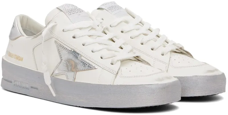 Golden Goose White & Silver Stardan Sneakers (GMF00128.F002187.80185)