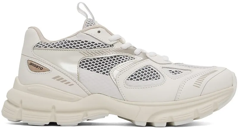 Axel Arigato White & Taupe Marathon Runner Sneakers (F0158042)