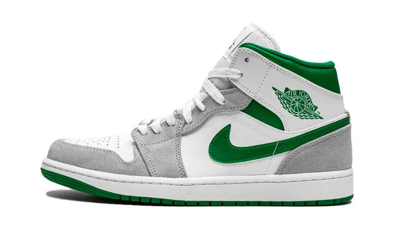 Air Jordan 1 Mid “Grey Fog / White / Light Smoke Grey / Green Glow” (DC7994-103)