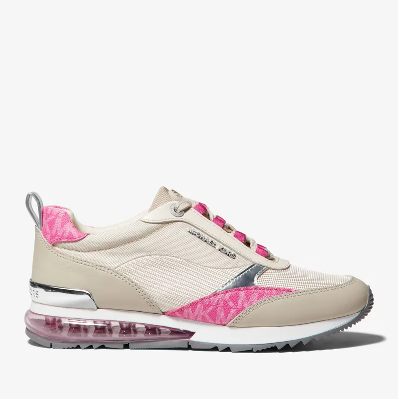 Michael Kors MK Allie Stride Extreme Mixed-Media Trainer – Cerise Multi (43R3ALFS1D-4898)