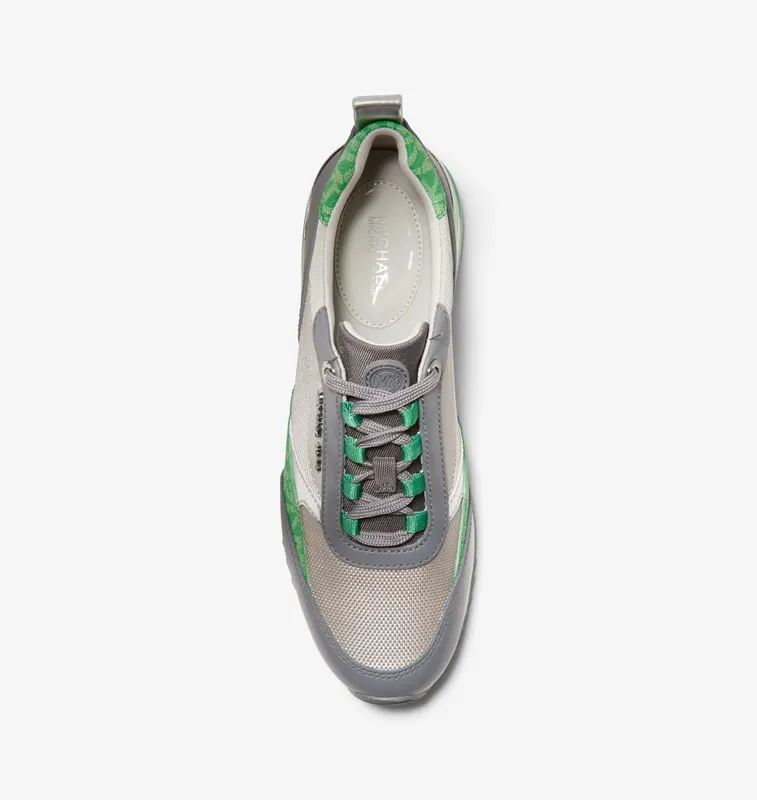 Michael Kors MK Allie Stride Extreme Mixed-Media Trainer – Palm Multi (43R3ALFS1D-6392)